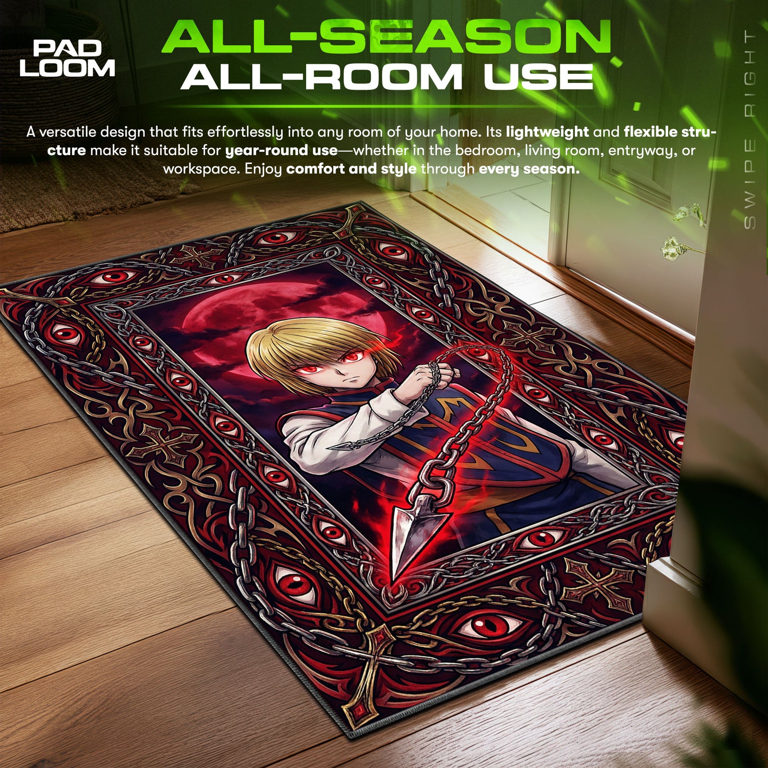 Kurapika Scarlet Vengeance Rug - Hunter x Hunter Chair Mat