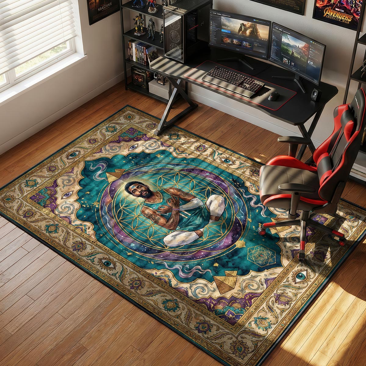 Kyrie Irving Sacred Geometry Sneakerhead Floor rug — main product view