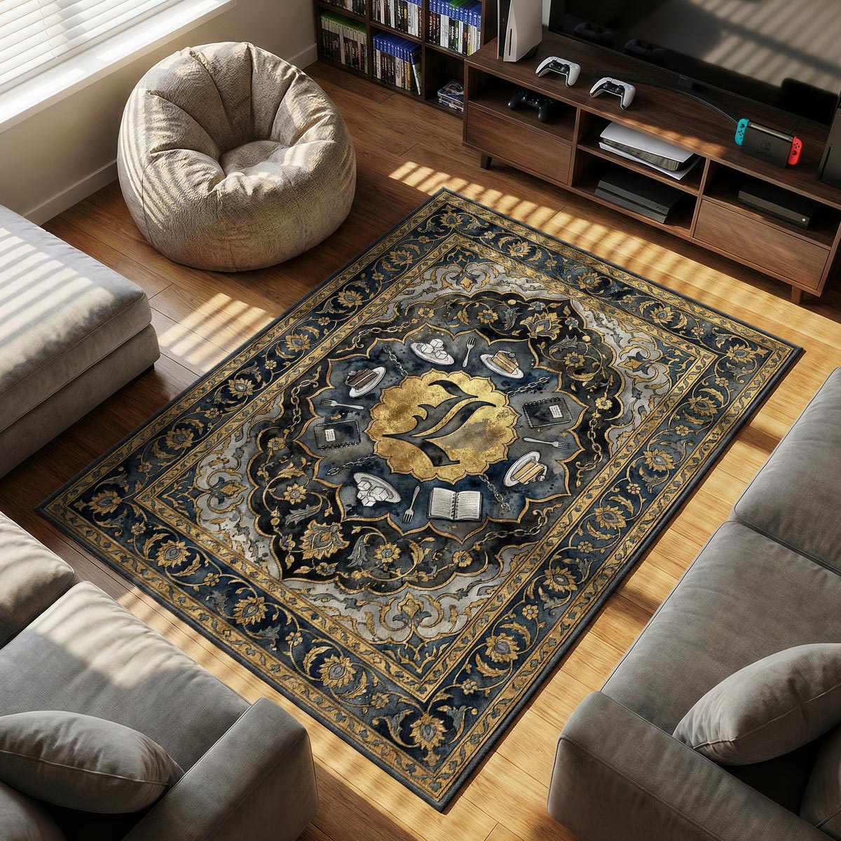 L Lawliet Legacy Rug - Death Note Chair Mat
