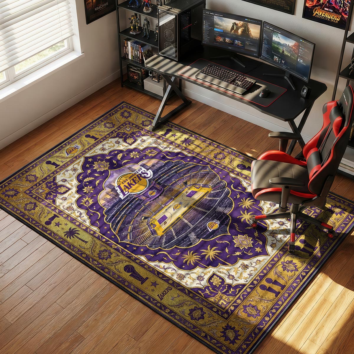 LA Lakers Arena Basketball Floor rug — main product view