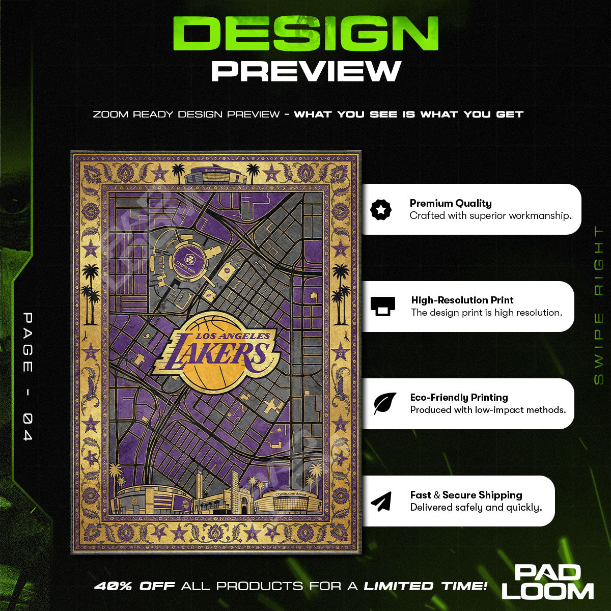 Floor character design printed on rug