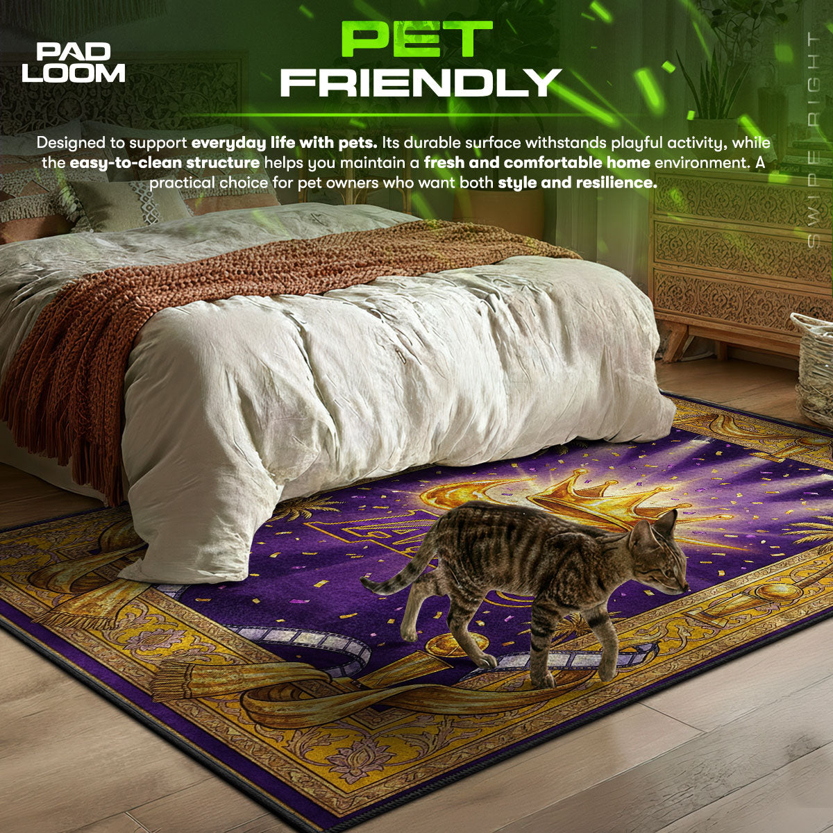 Lakers Crown Swoosh Baroque Rug - Hypebeast Floor Mat