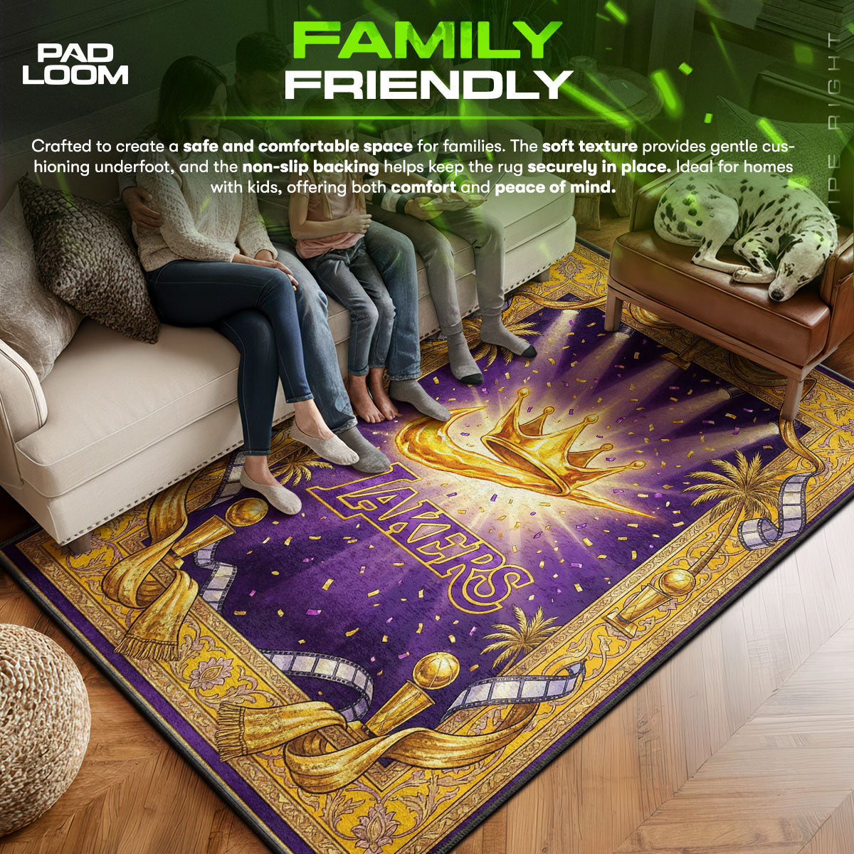 Lakers Crown Swoosh Baroque Rug - Hypebeast Floor Mat