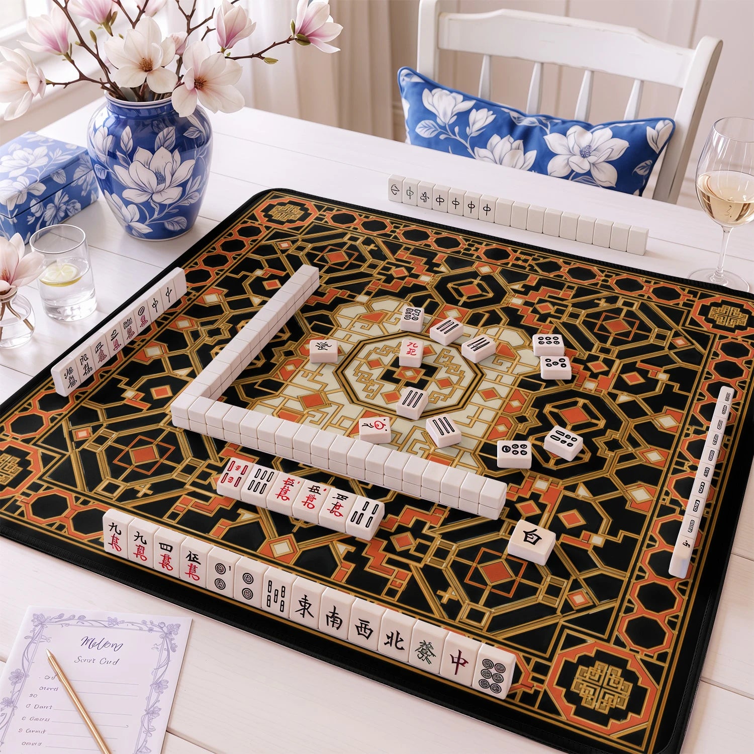 Lacquer Lattice mahjong mat – M (60x60 cm) and L (81x81 cm) sizes