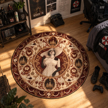 Lady Dimitrescu Wine Round Rug - Resident Evil Chair Mat