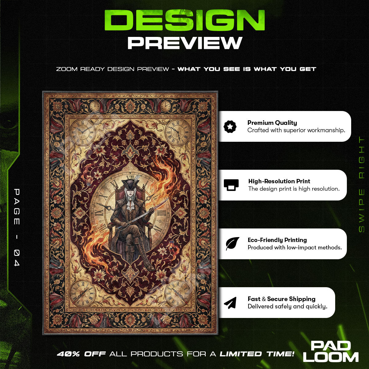 Lady Maria Astralfeuer Teppich - Bloodborne Stuhlunterlage