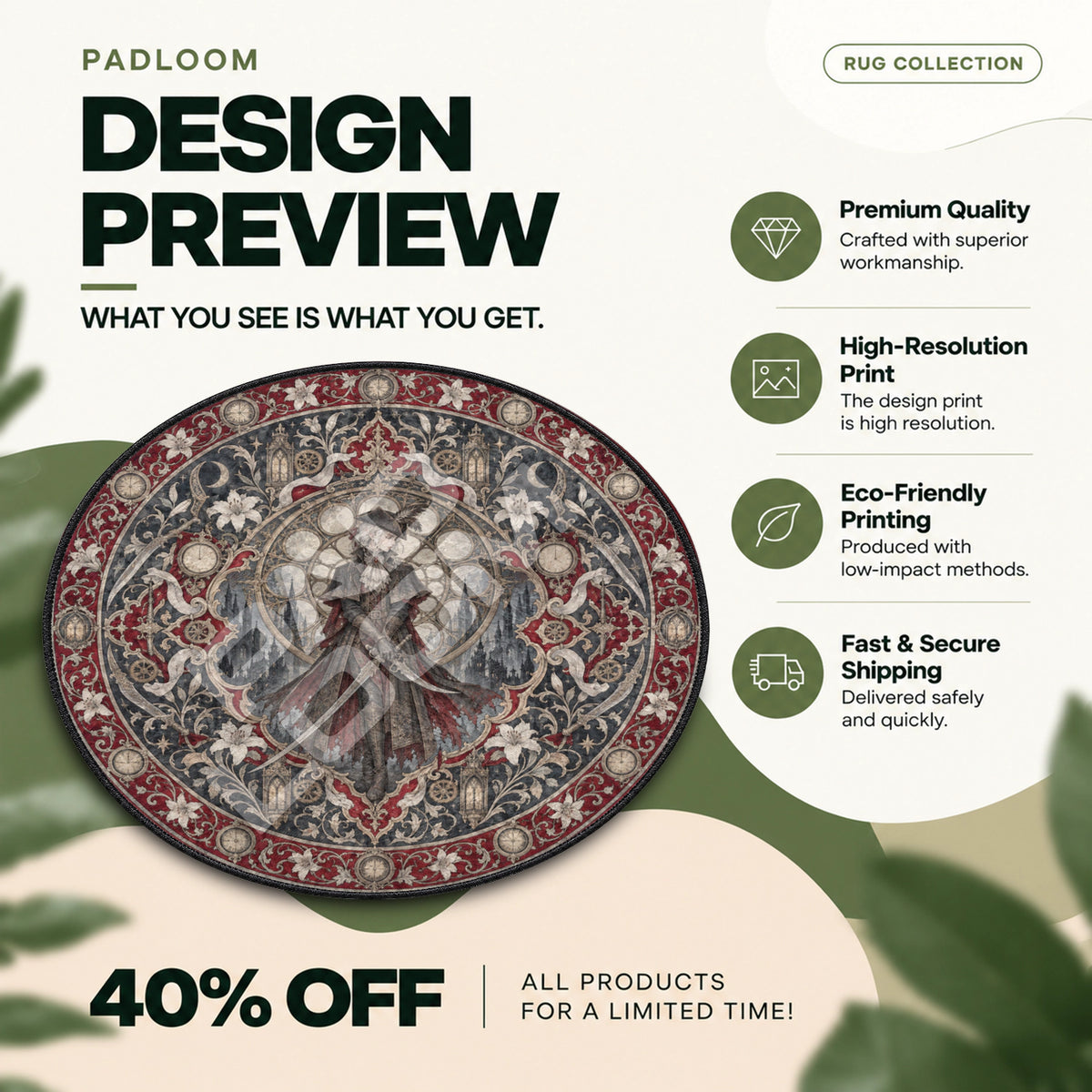 Lady Maria Clocktower Round Rug - Bloodborne Chair Mat