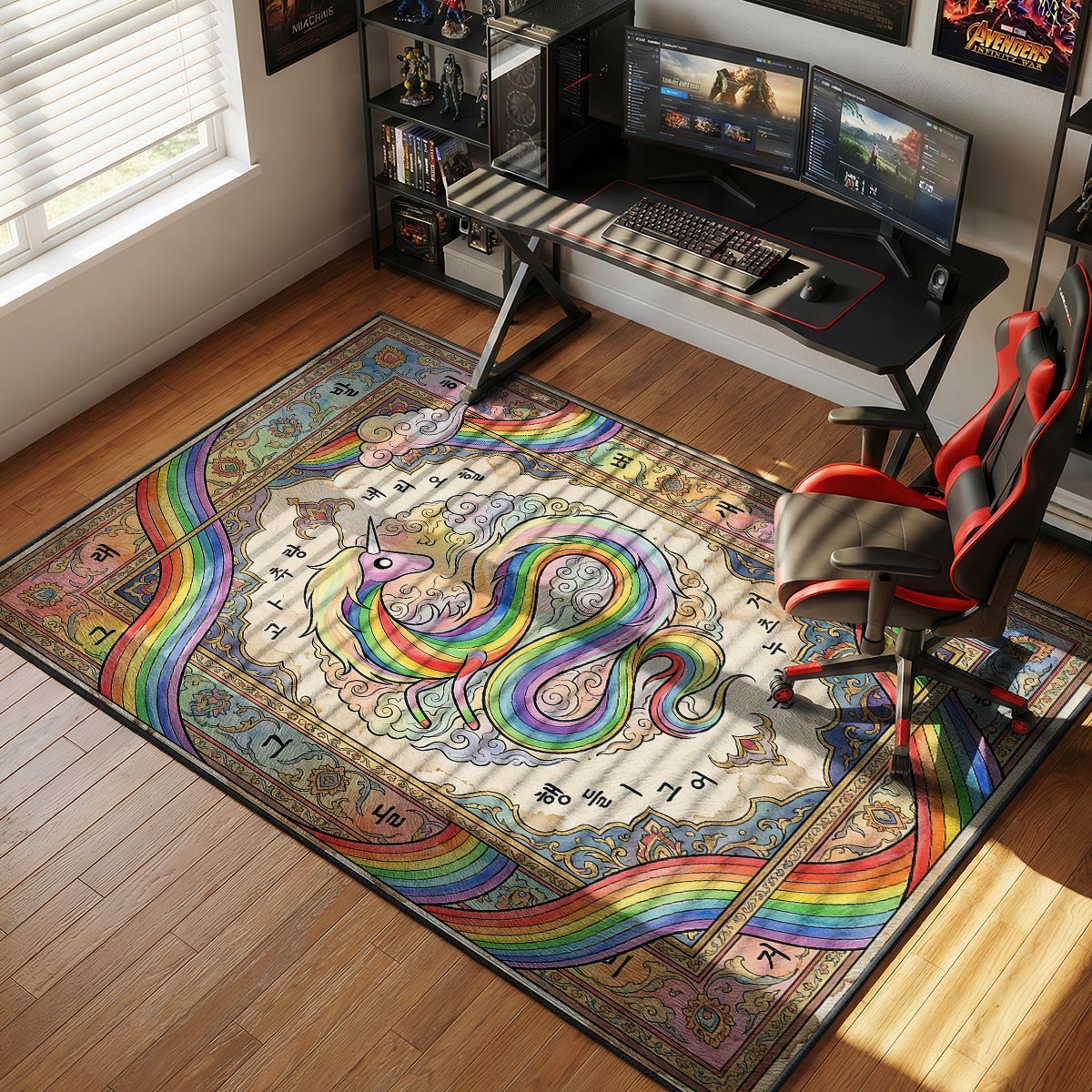Lady Rainicorn Rainbow Flight Adventure Time Room rug — main product view