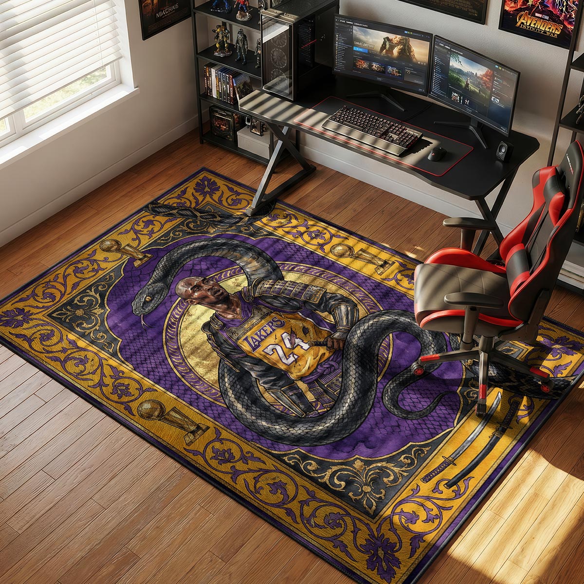 Lakers Black Mamba Baroque Hypebeast Floor rug — main product view
