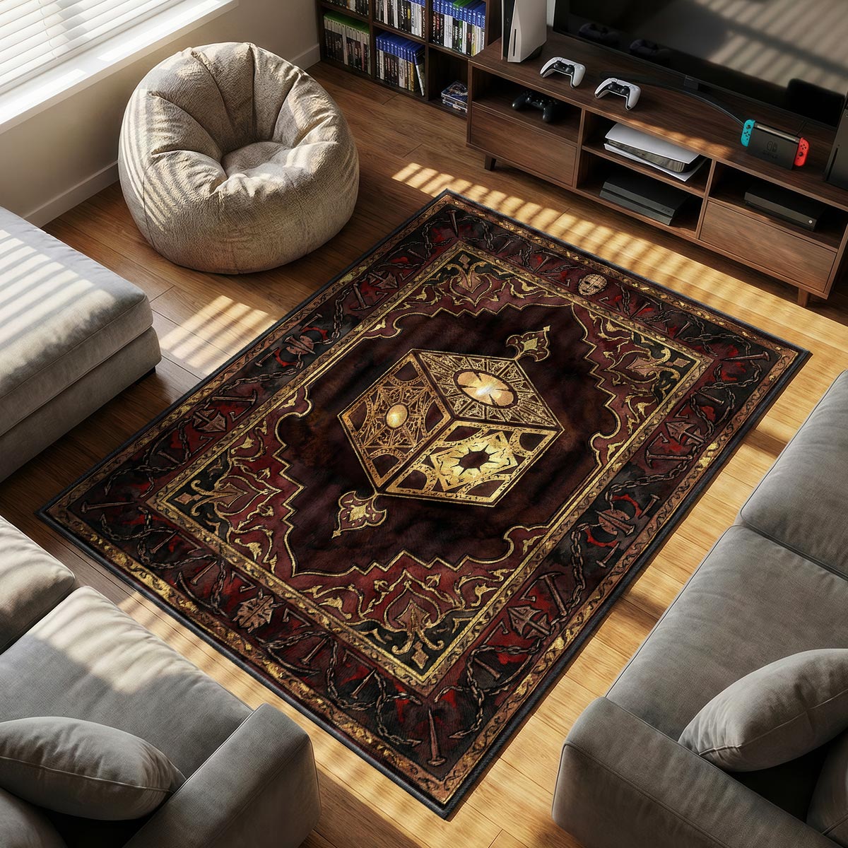 Lament Configuration themed area rug for Gothic fans
