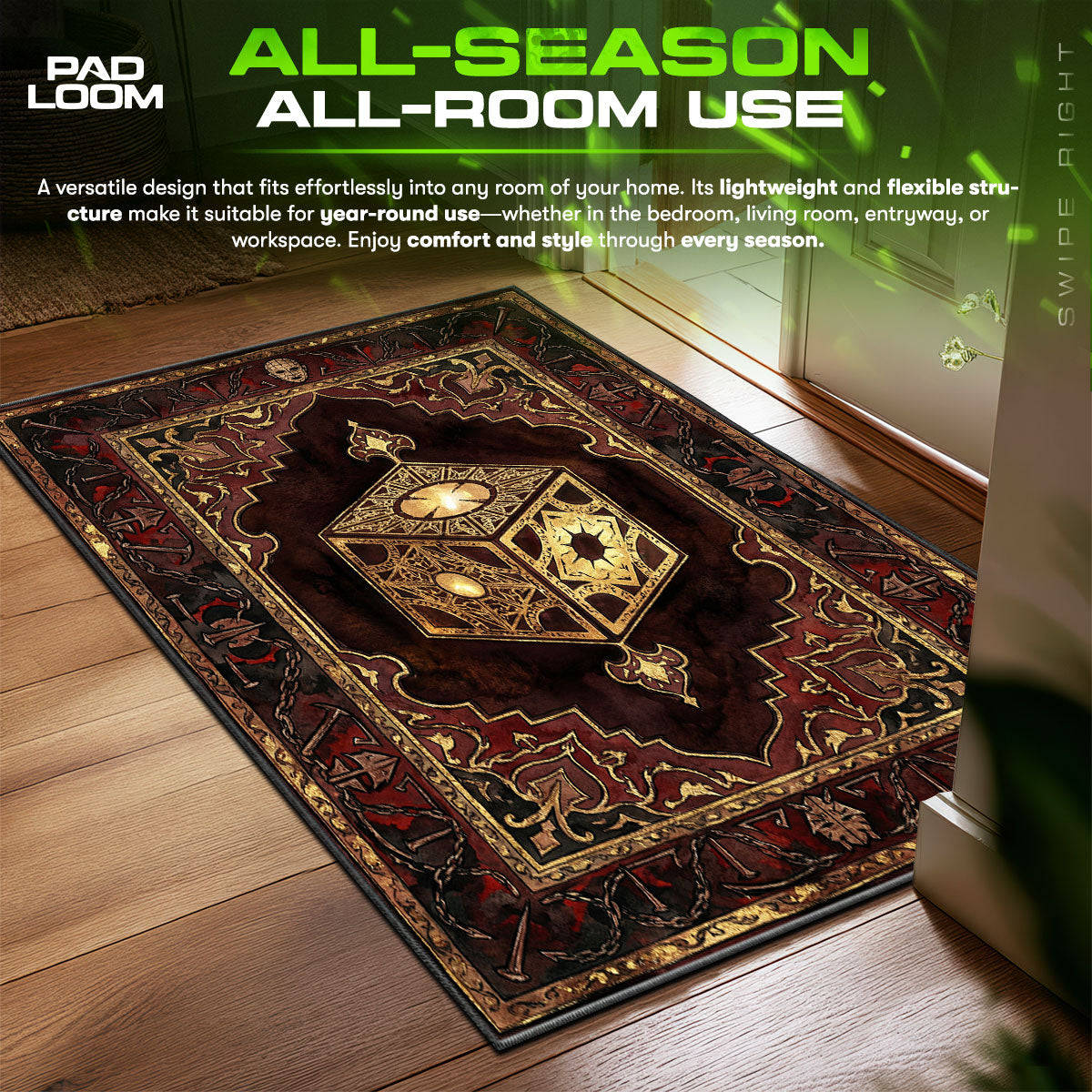 Lament Configuration Puzzle Hellraiser Room fan rug — premium quality print