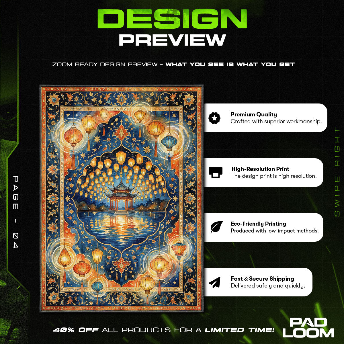 Lantern Festival Asian Pavilion Area rug — main product view
