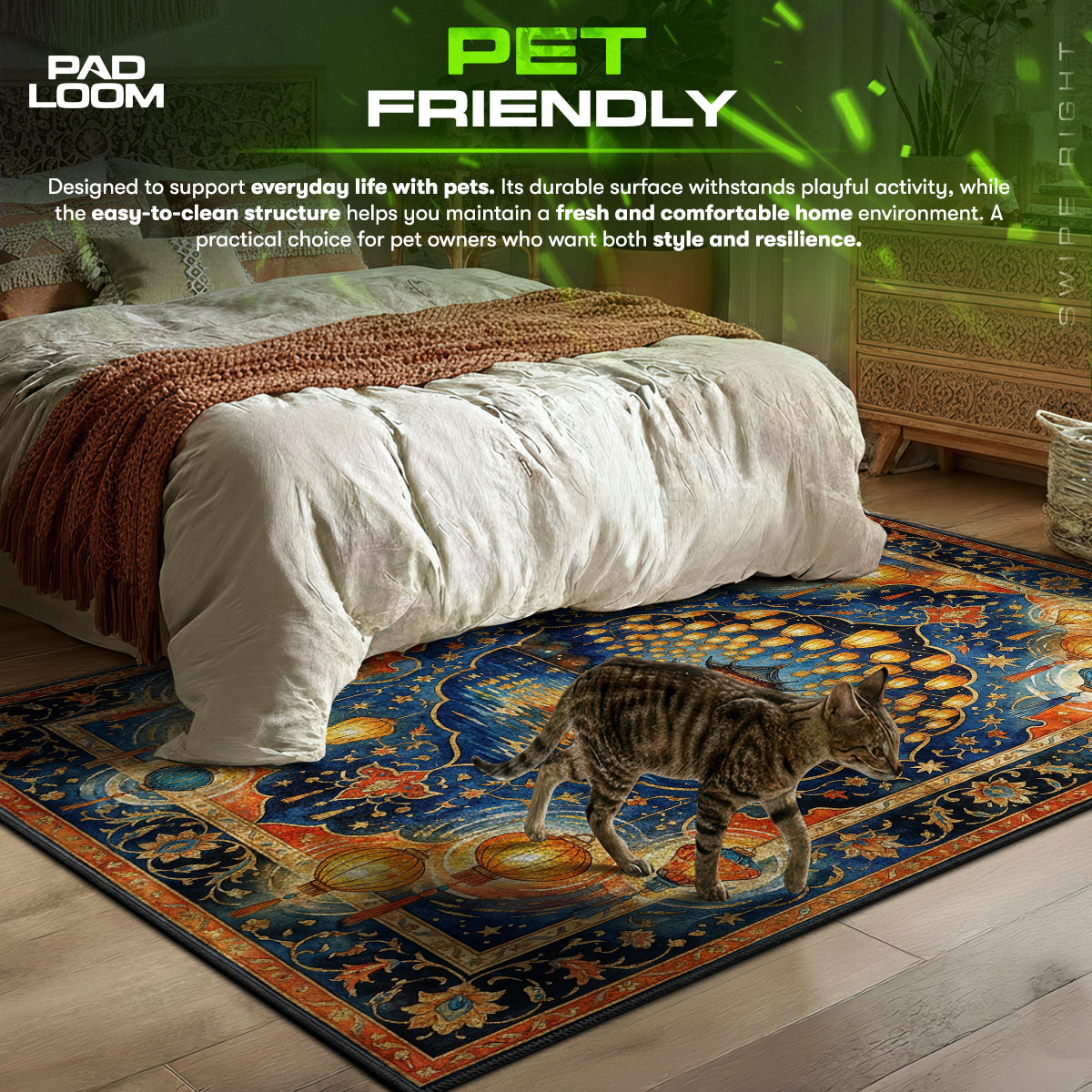 Lantern Festival themed area rug for home decor fans