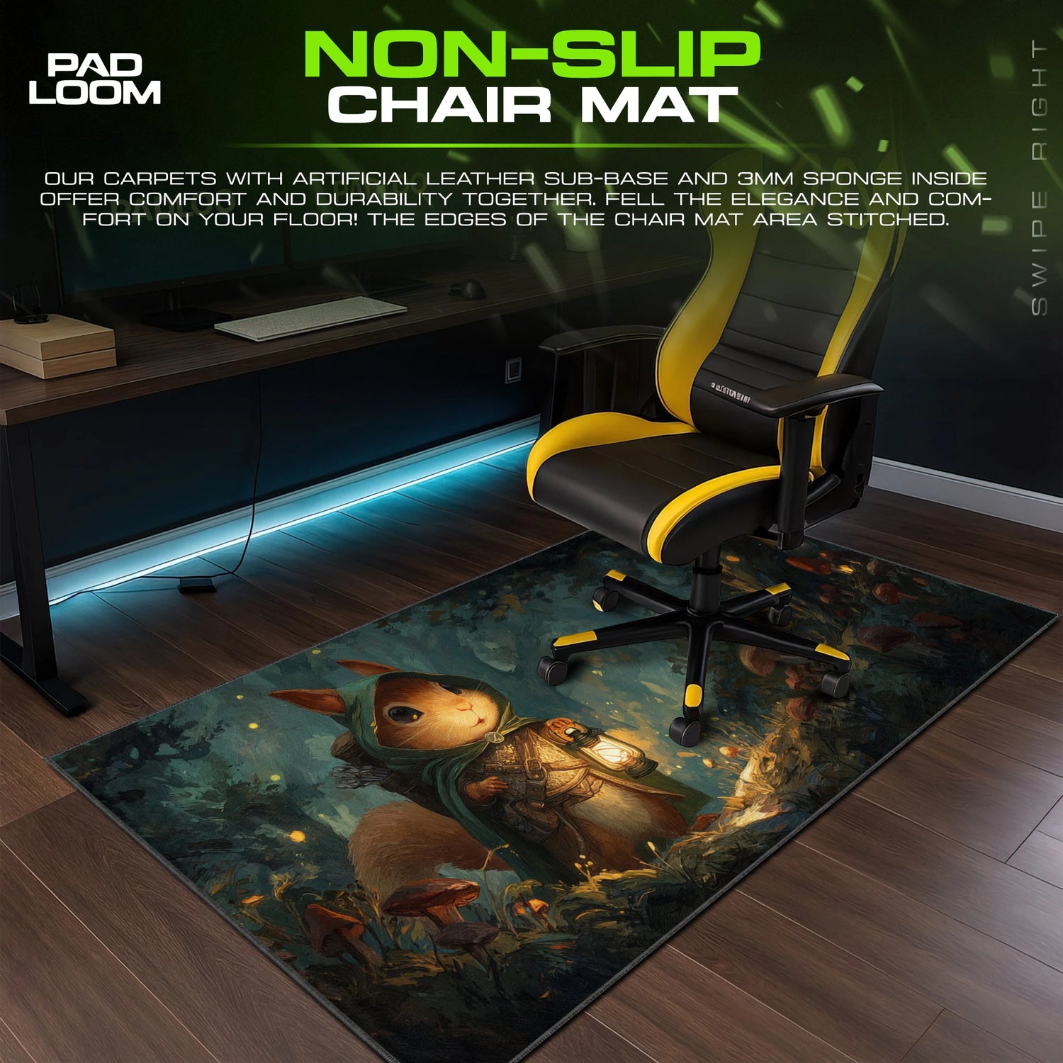 Lantern Squirrel Ranger Mouse Pad - Fantasy Desk Mat