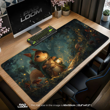 Lantern Squirrel Ranger Mouse Pad - Fantasy Desk Mat