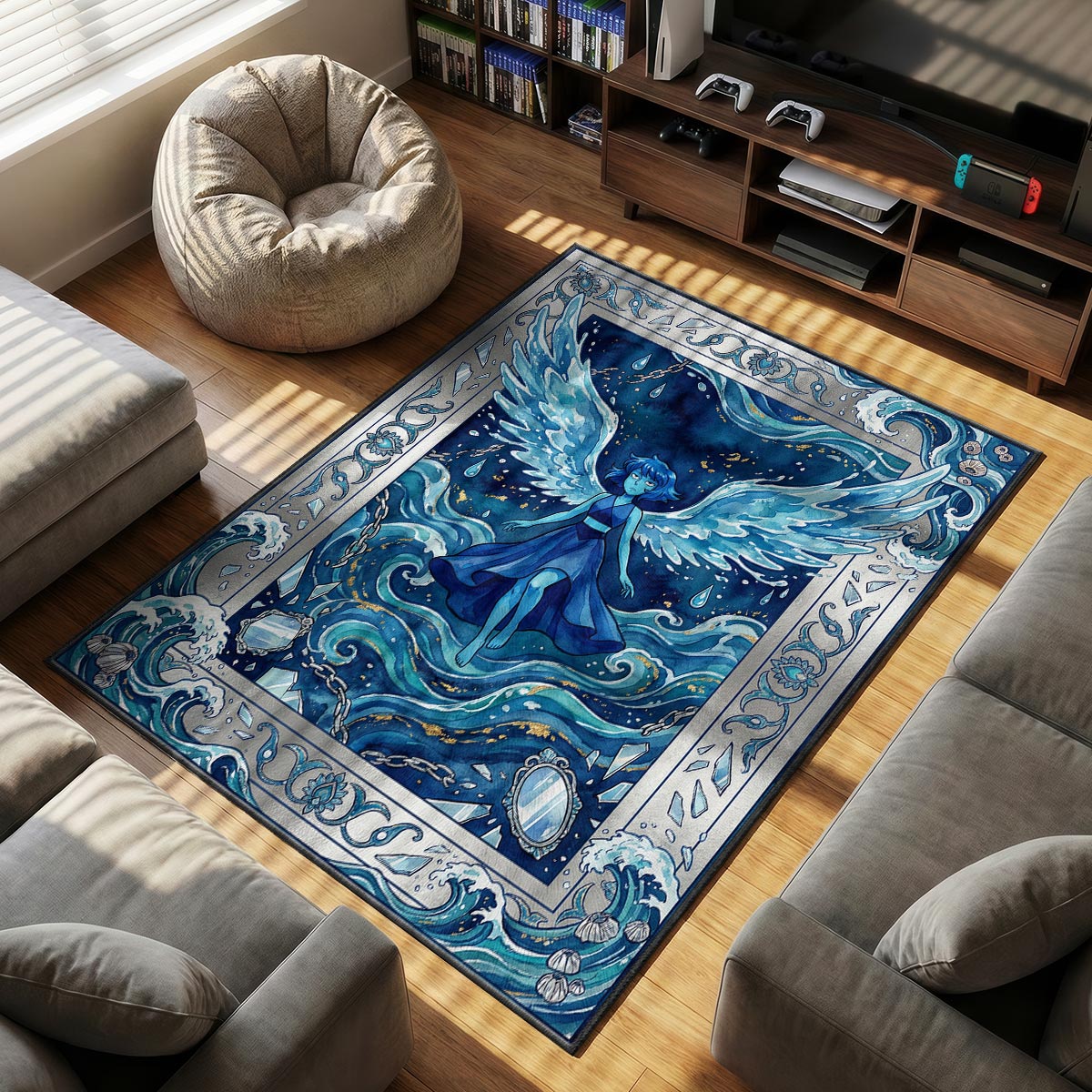 Lapis Lazuli Wings Steven Universe Cartoon Area rug — main product view