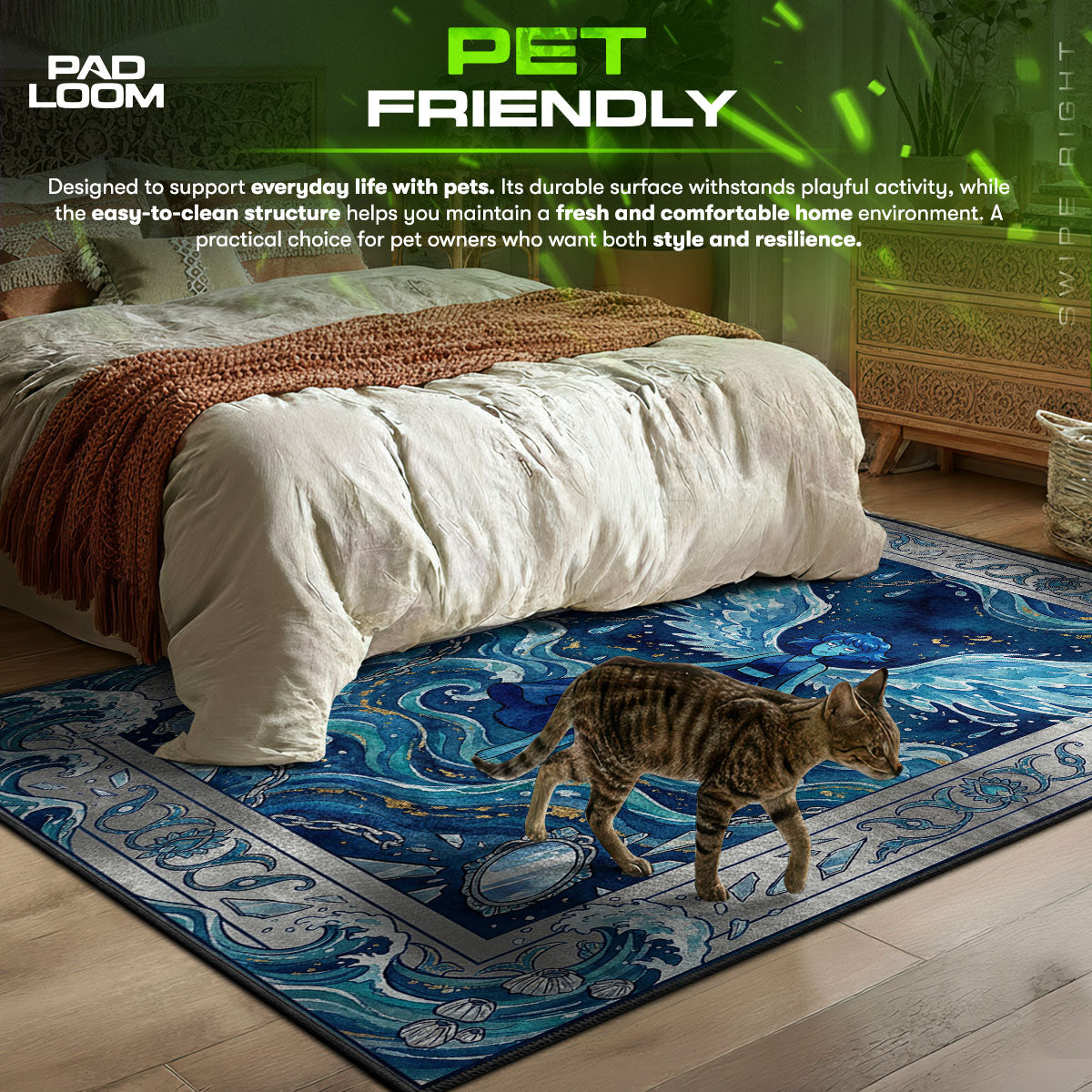 Area character design printed on rug
