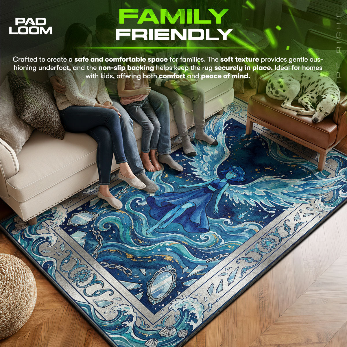 Detailed close-up of Lapis rug pattern