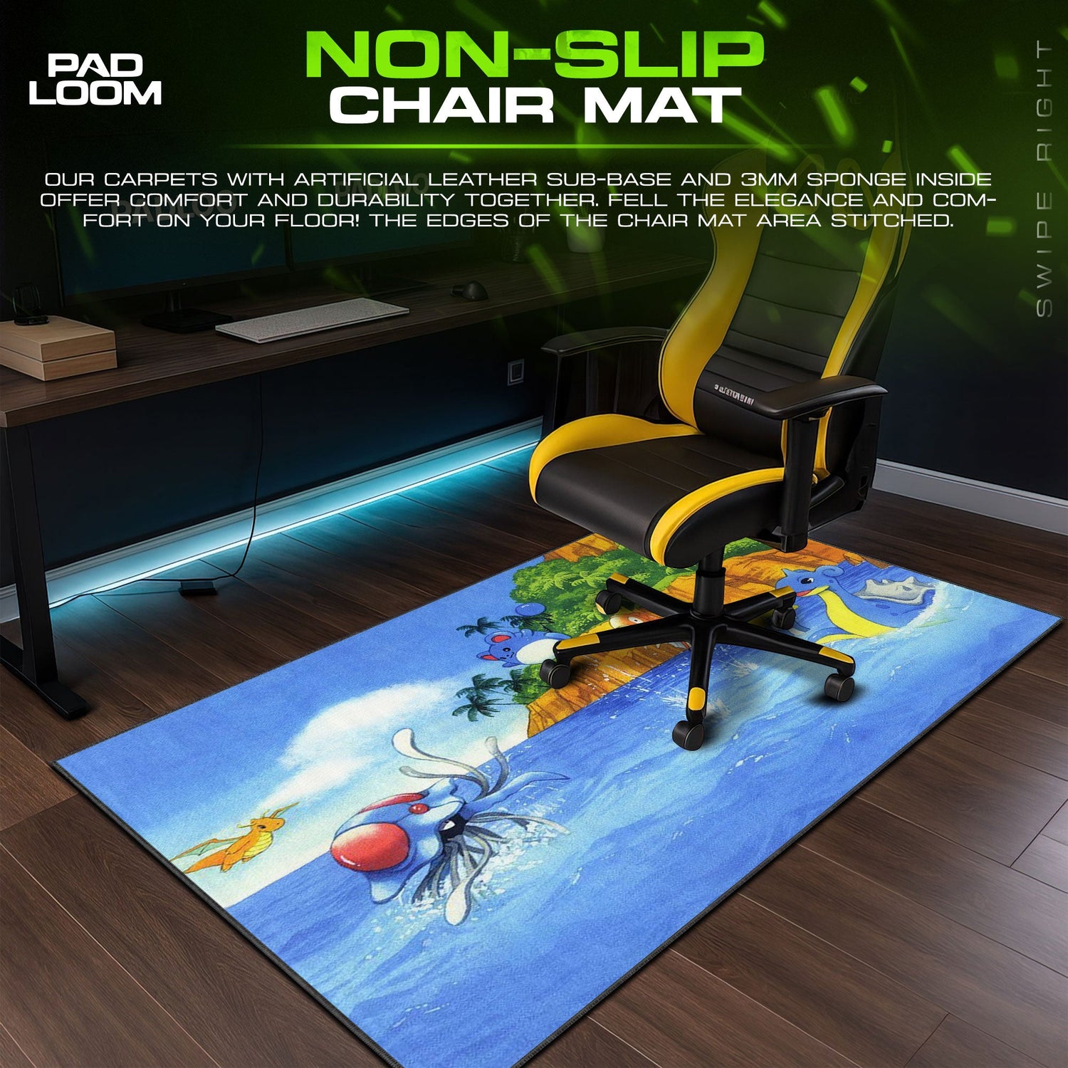 Lapras Cove Mouse Pad, Pokémon Ocean Desk Mat Padloom
