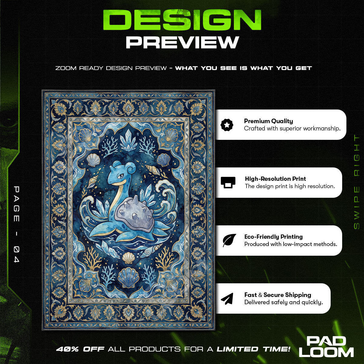 Chair character design printed on rug