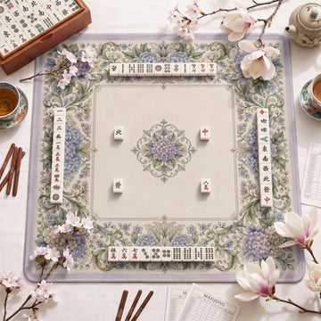 Lavender Hydrangea Mahjong Mat - Mah Jongg Mat