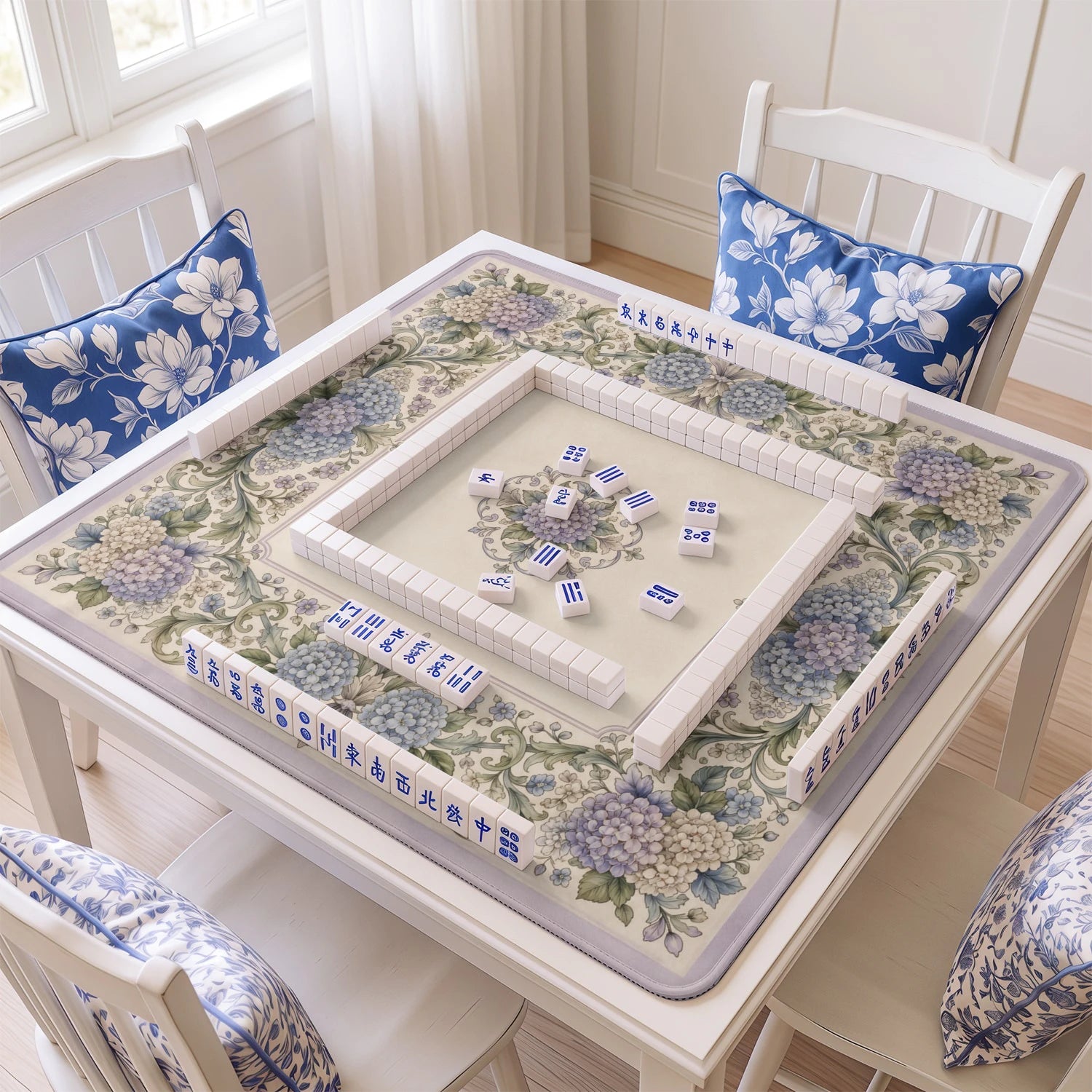 Lavender Hydrangea Mahjong Mat - Mah Jongg Mat