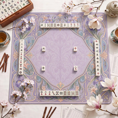 Lavendel-Iris Mahjong-Matte - Mah-Jongg Tischmatte