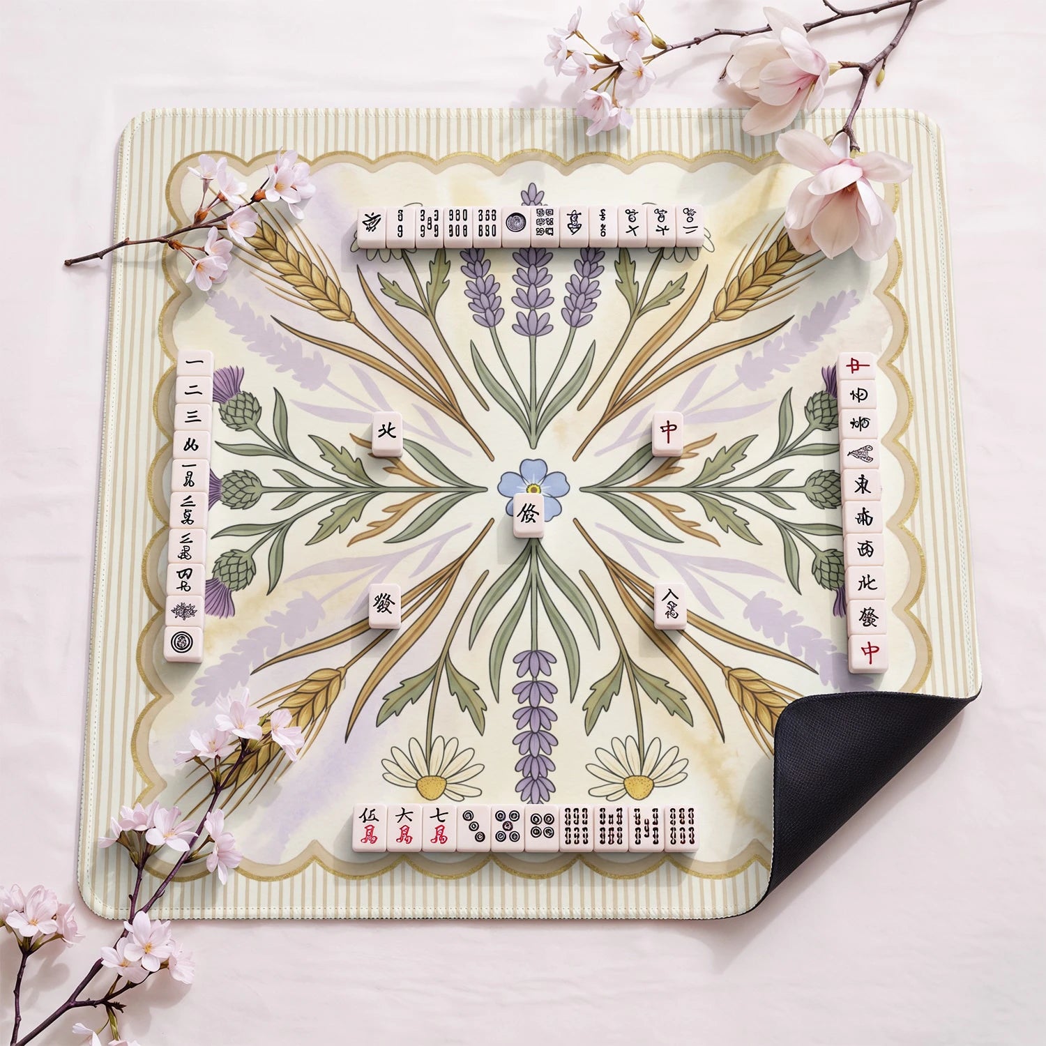 Lavender Wheat Mahjong Mat - Mah Jongg Mat