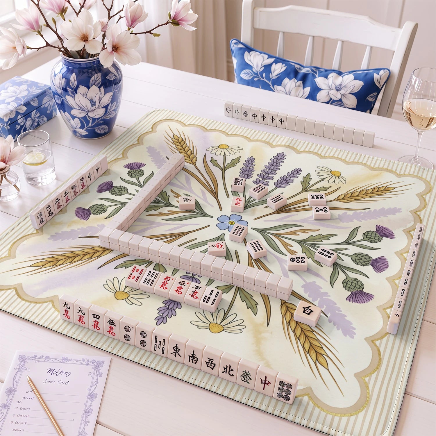 Lavender Wheat Mahjong Mat - Mah Jongg Mat
