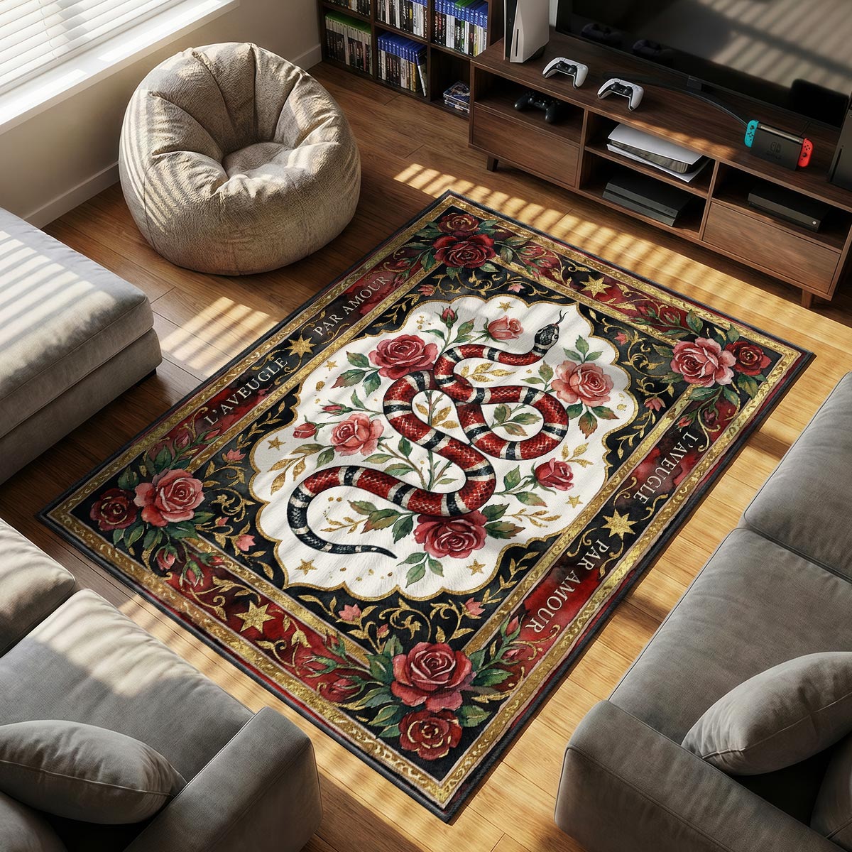 L'Aveugle Par Amour Snake Rug - Luxury Floor Decor