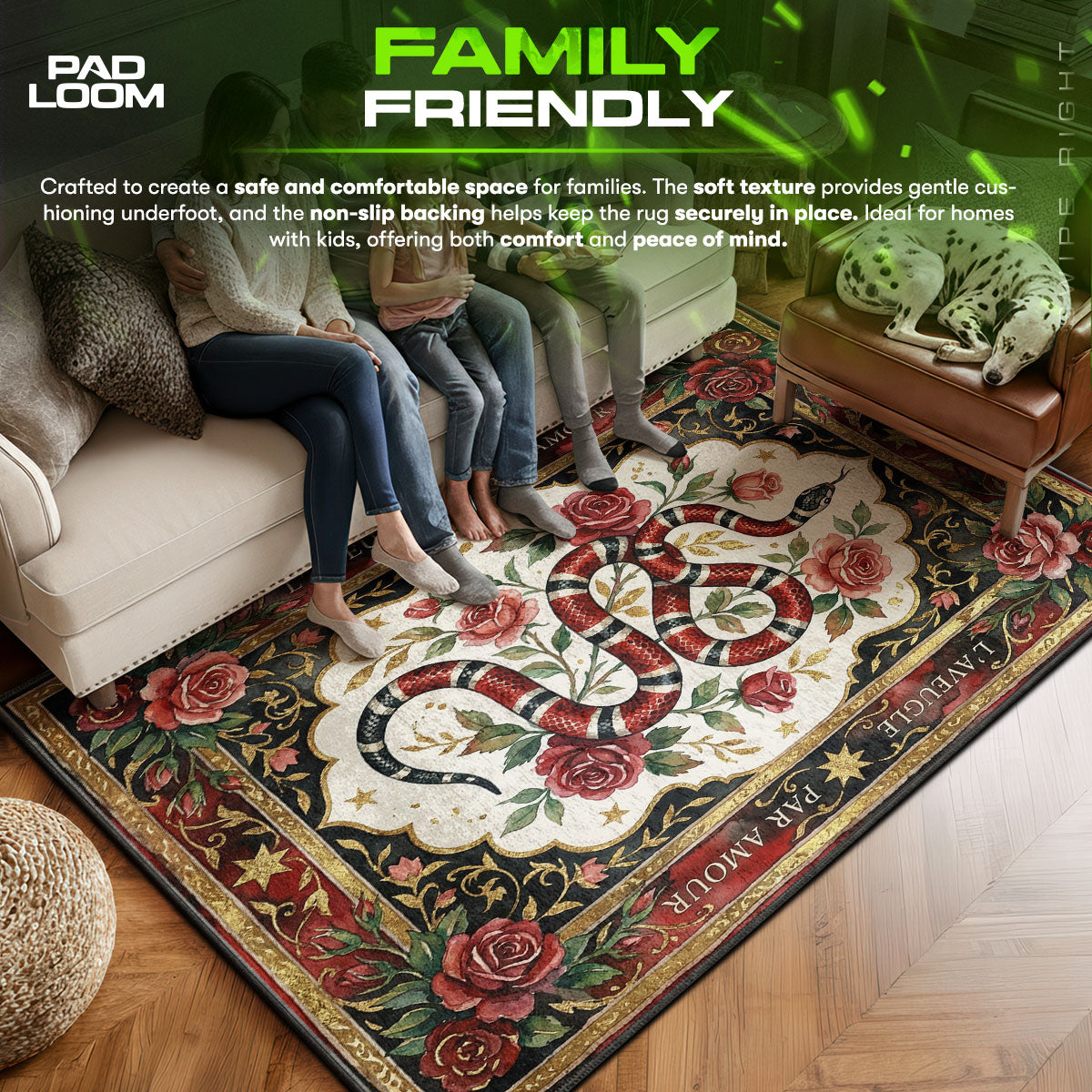L'Aveugle Par Amour Snake Rug - Luxury Floor Decor