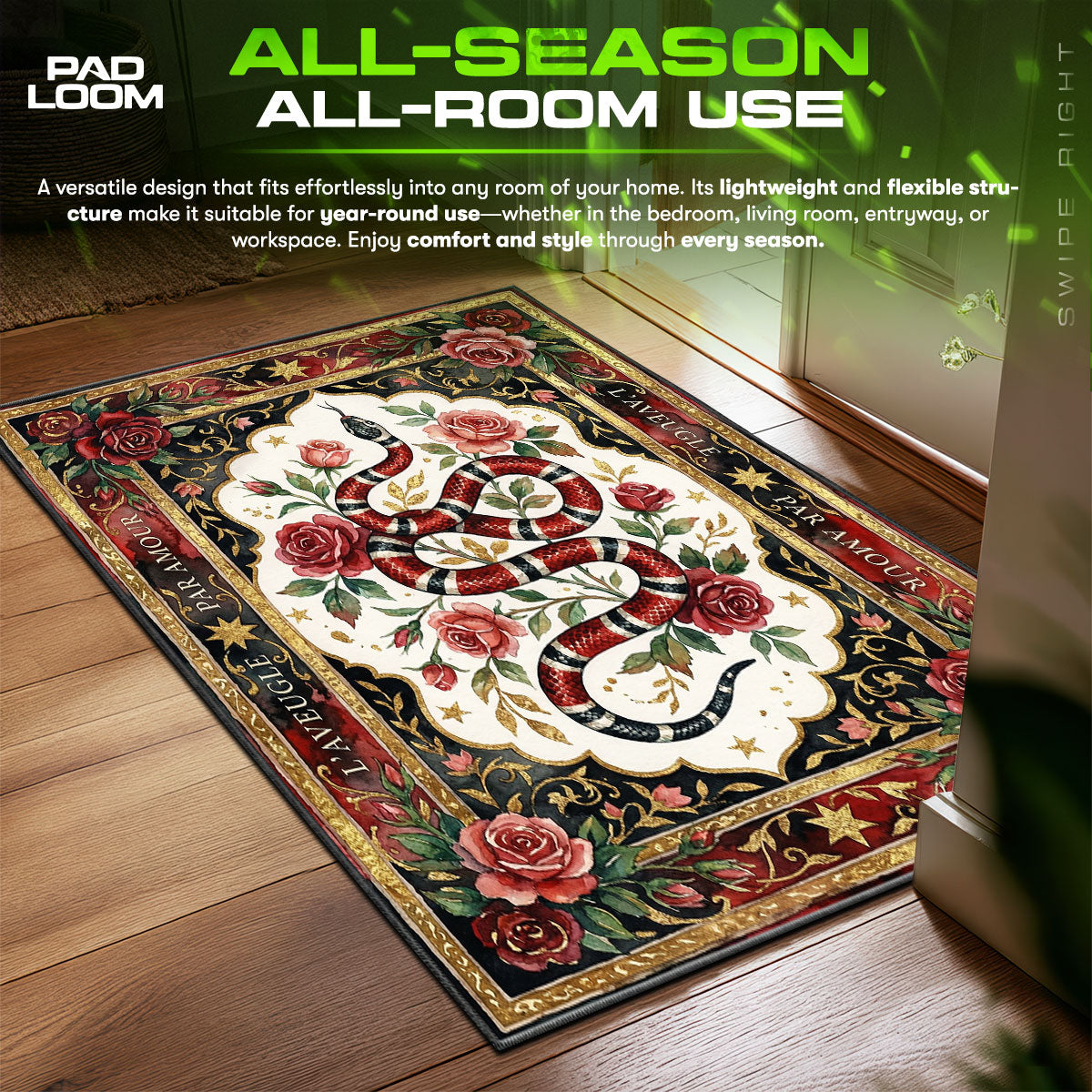 L'Aveugle Par Amour Snake Rug - Luxury Floor Decor