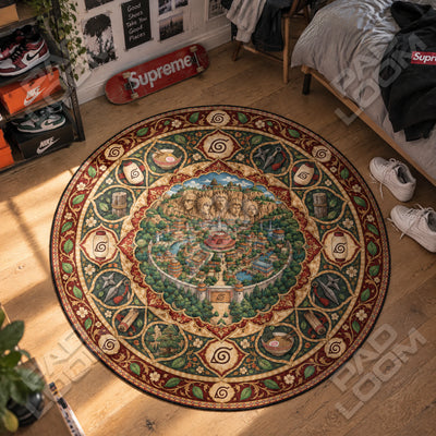 Leaf Village Medallion Round Rug - Naruto Chair Mat