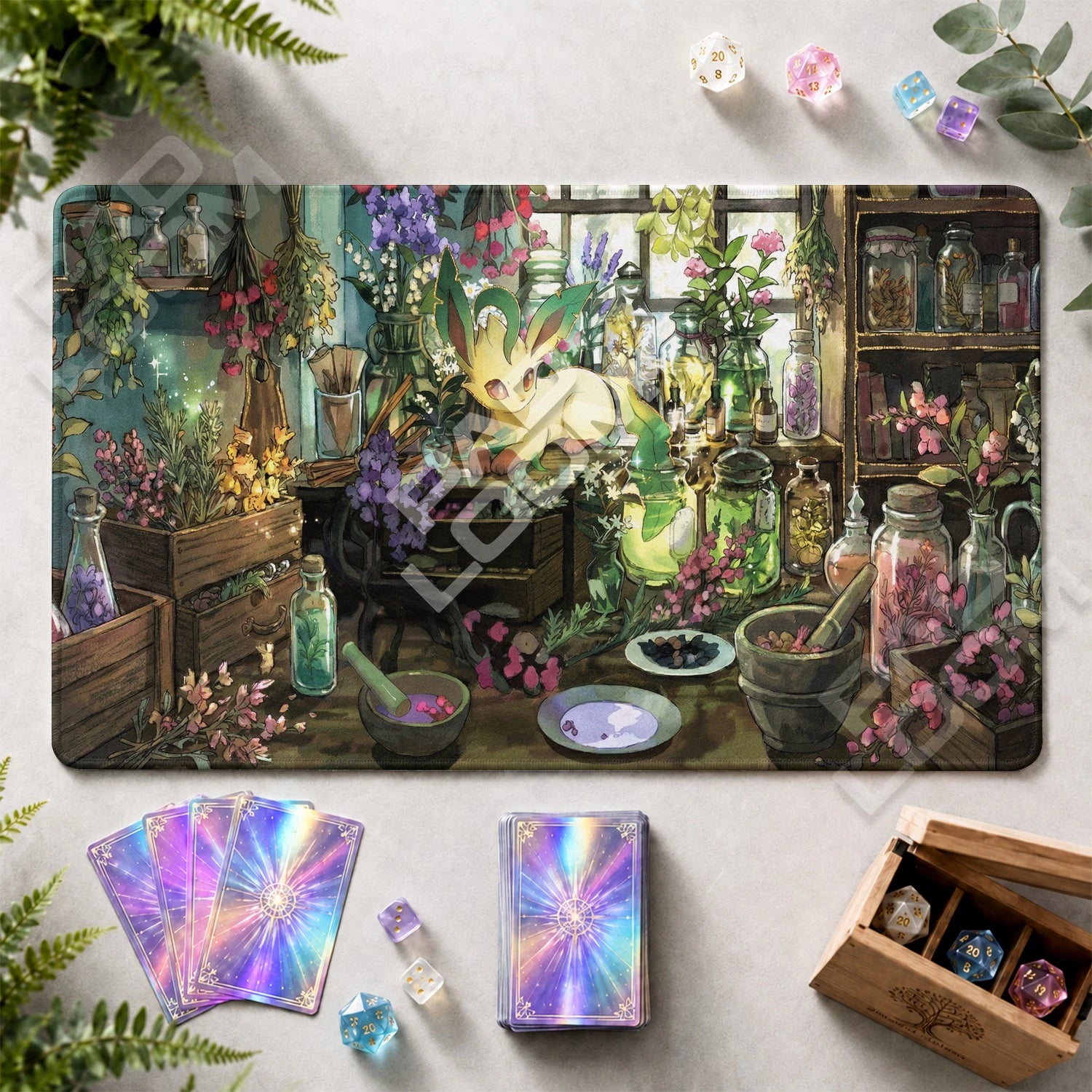 Leafeon Apothecary Playmat - Pokemon TCG Mat