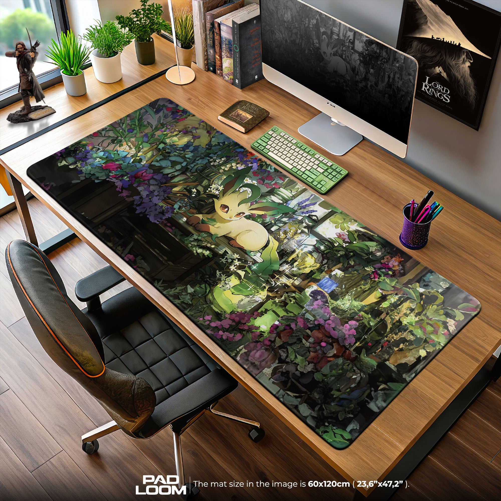 Leafeon Garden Mouse Pad, Botanical Lab Gaming Desk Mat