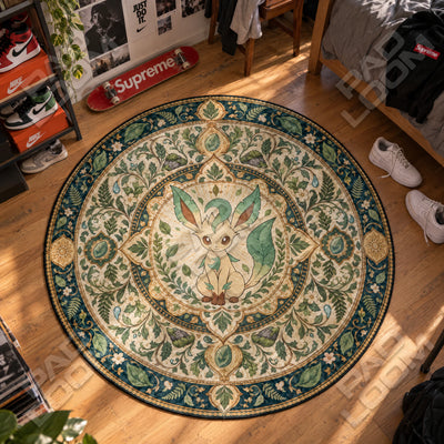 Leafeon Sitting Round Rug - Pokemon Chair Mat