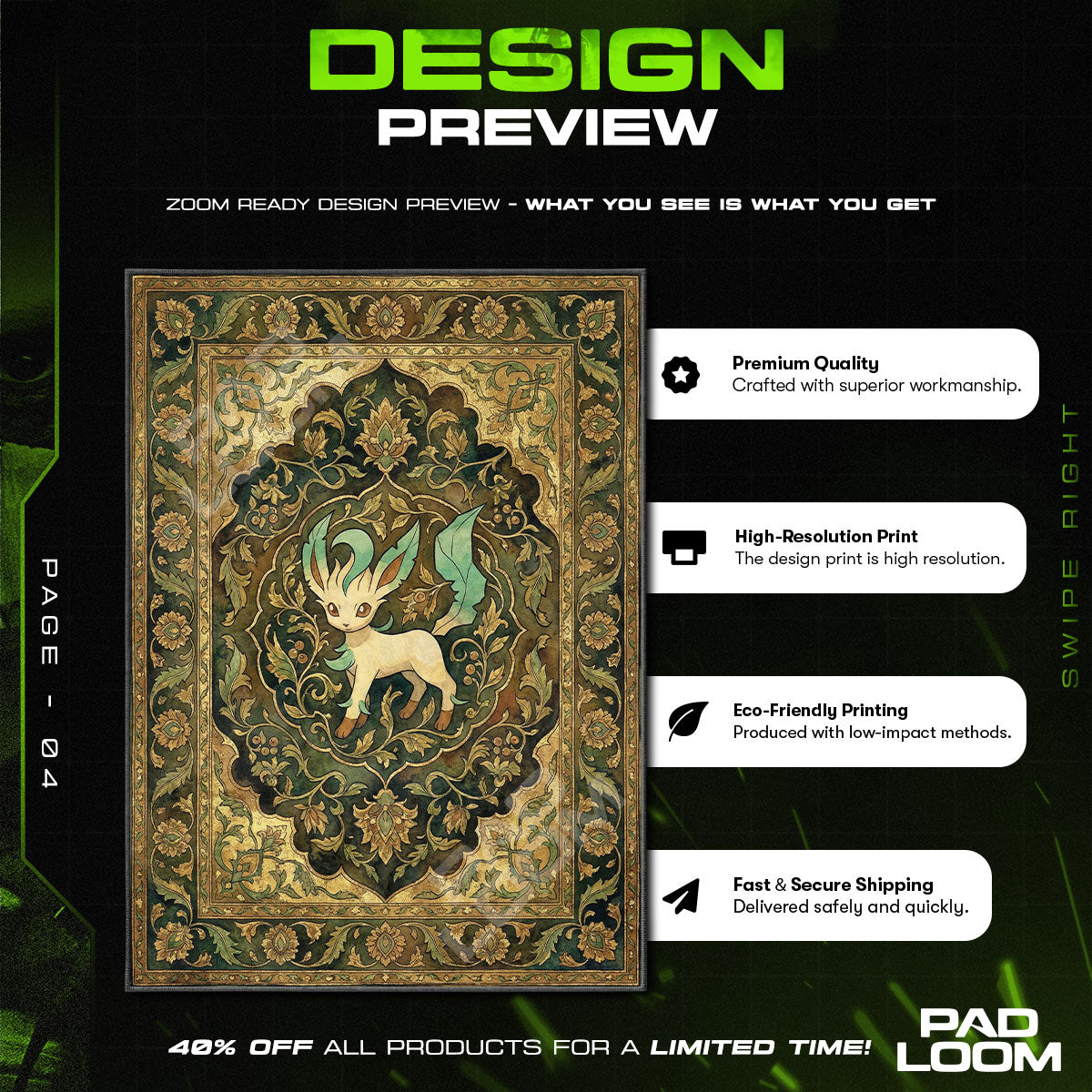 Chair character design printed on rug