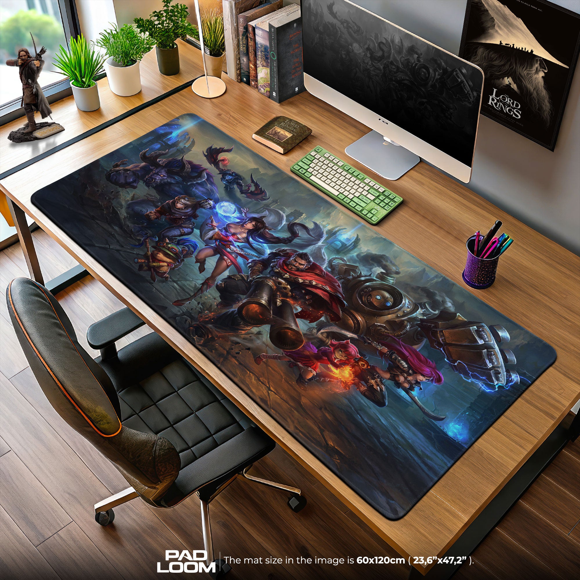 League Champions Mouse Pad, LoL Battle Arena Gaming Desk Mat