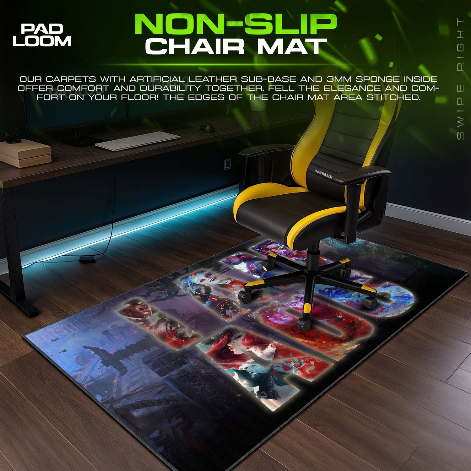 League of Legends ADC Role Mouse Pad, Gamer Desk Mat Padloom