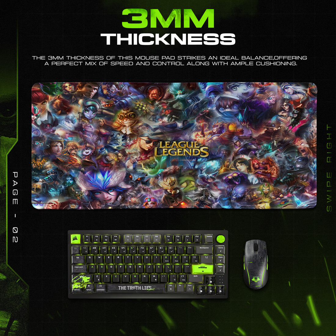 League of Legends Champion Collage Mouse Pad – Gaming Desk Mat