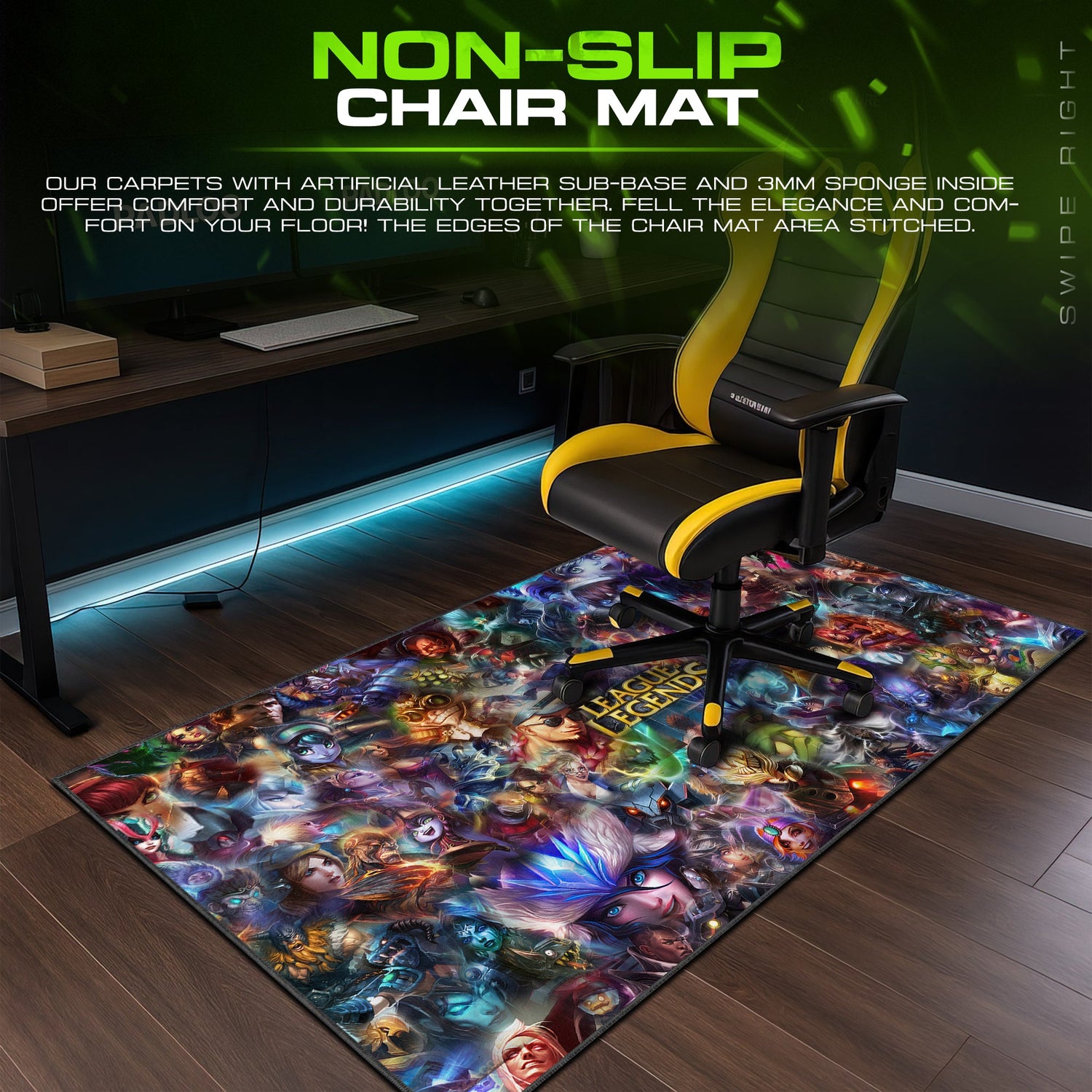 League of Legends Champion Collage Mouse Pad – Gaming Desk Mat Padloom