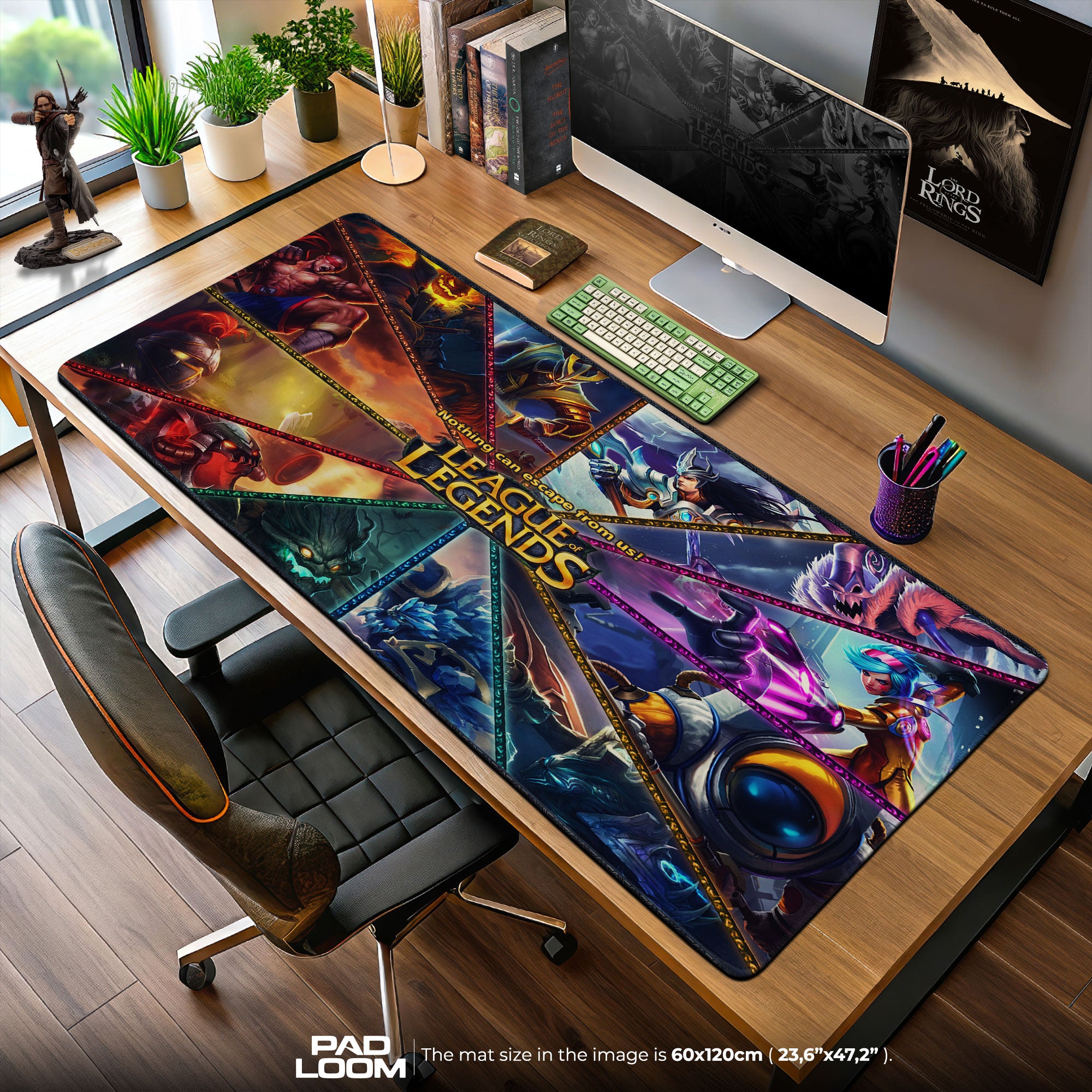 League of Legends Champion Collage Mouse Pad, MOBA Gaming Desk Mat