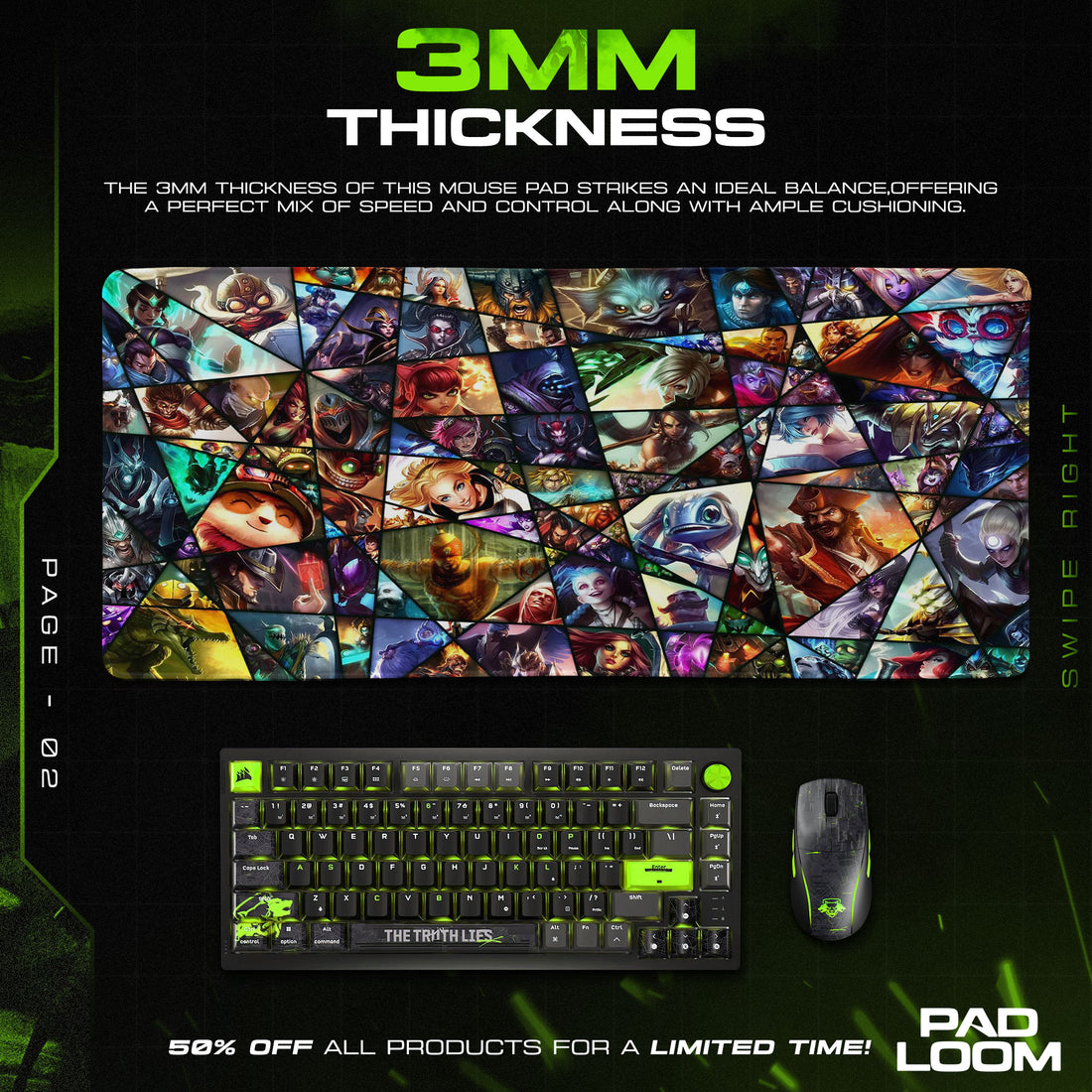 League of Legends Champions Mouse Pad, MOBA Game Desk Mat