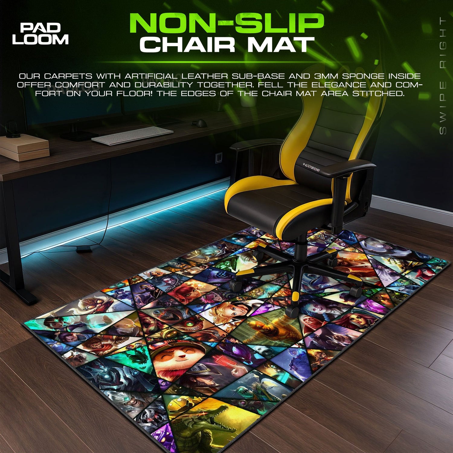 League of Legends Champions Mouse Pad, MOBA Game Desk Mat Padloom