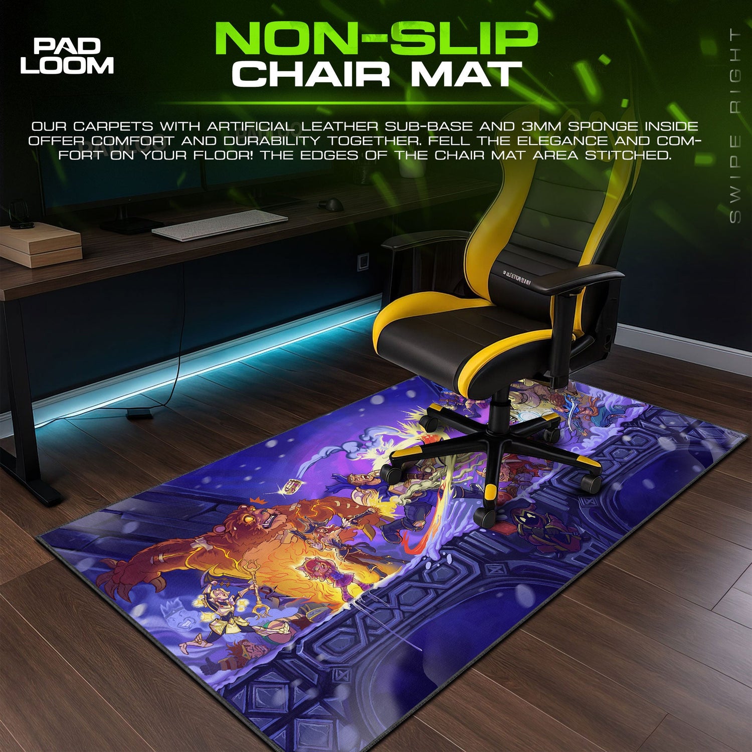 League of Legends Chibi Battle Mouse Pad, Gamer Desk Mat Padloom