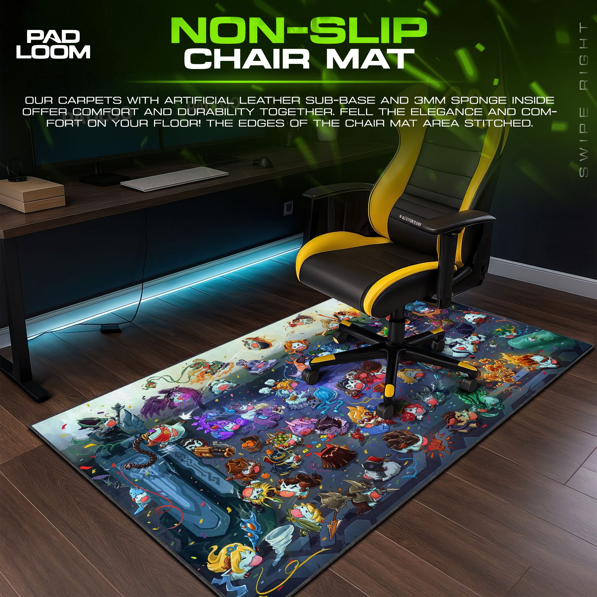 League of Legends Chibi Champions Mouse Pad, MOBA Gaming Desk Mat