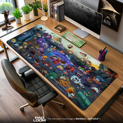 League of Legends Chibi Champions Mouse Pad, MOBA Gaming Desk Mat