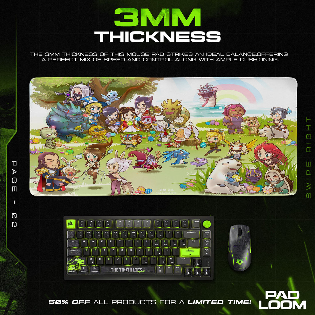 League of Legends Festival Chibis Mouse Pad, Gamer Desk Mat