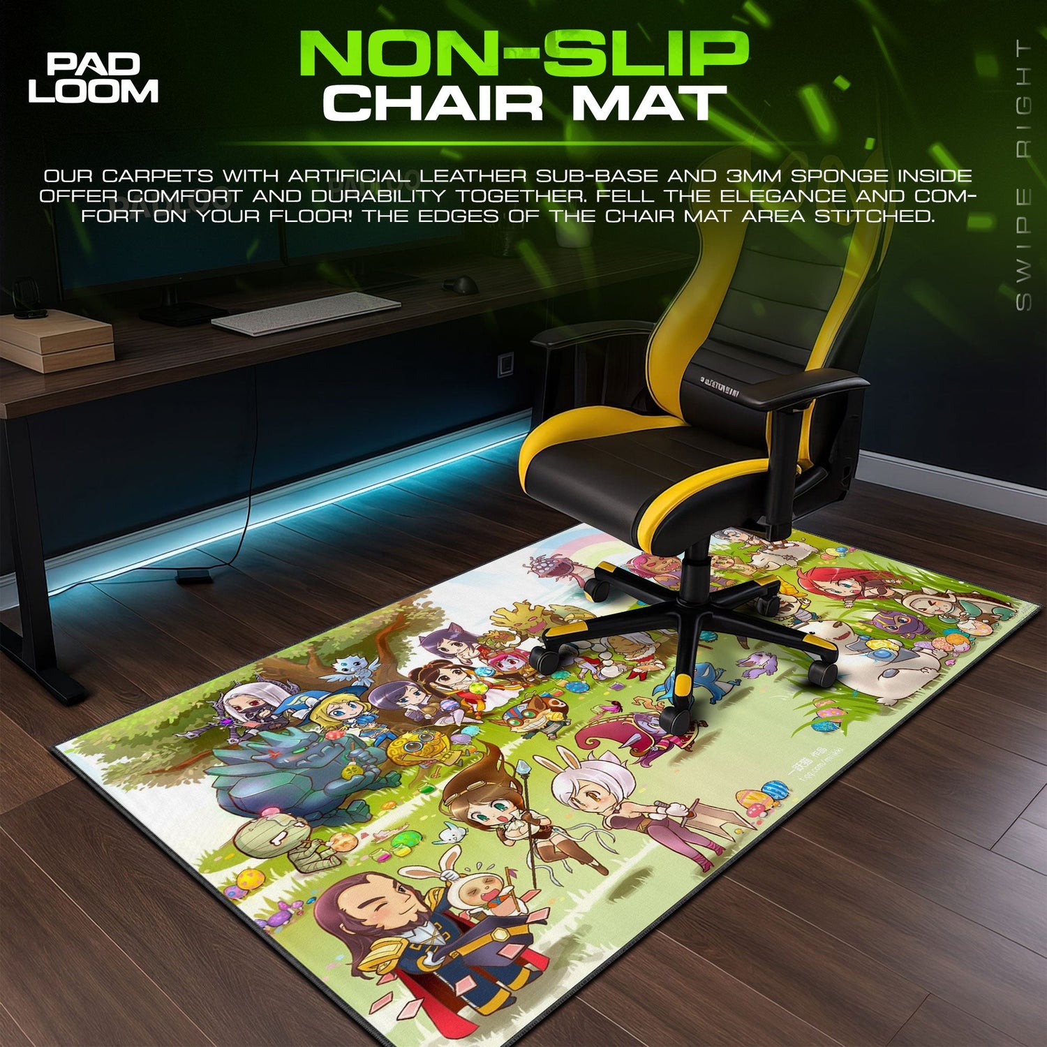 League of Legends Festival Chibis Mouse Pad, Gamer Desk Mat Padloom