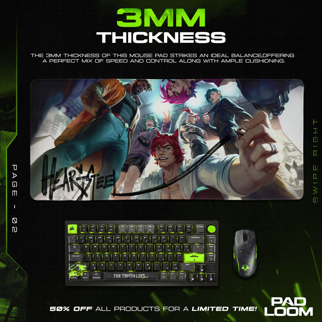 League of Legends Heartsteel Group Mouse Pad, Gamer Desk Mat